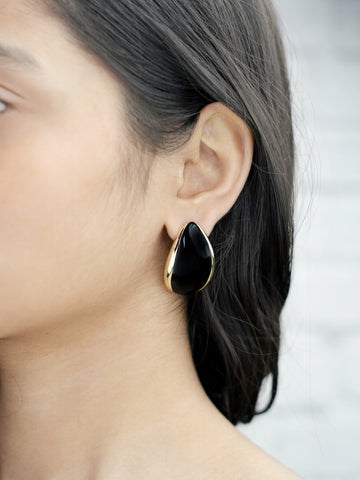 Noir Drop Statement Studs