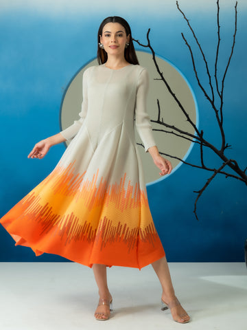 Sunlit Pleated Dress