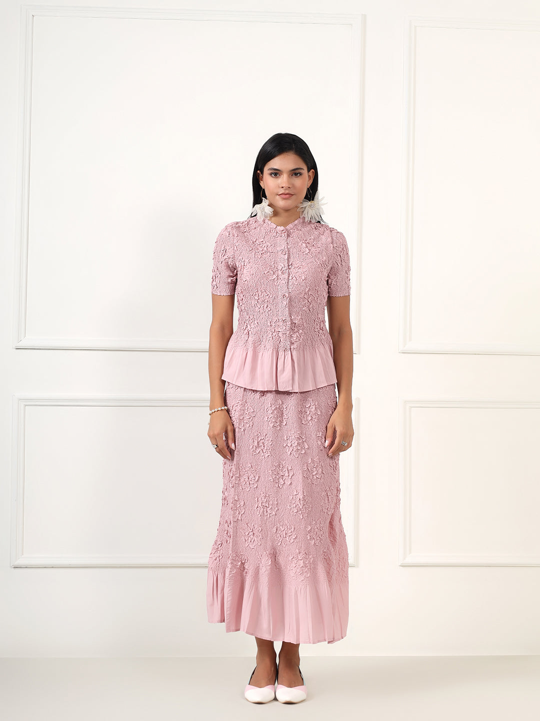 Nelia Pleated Skirt Set Elegant Co Ord Set