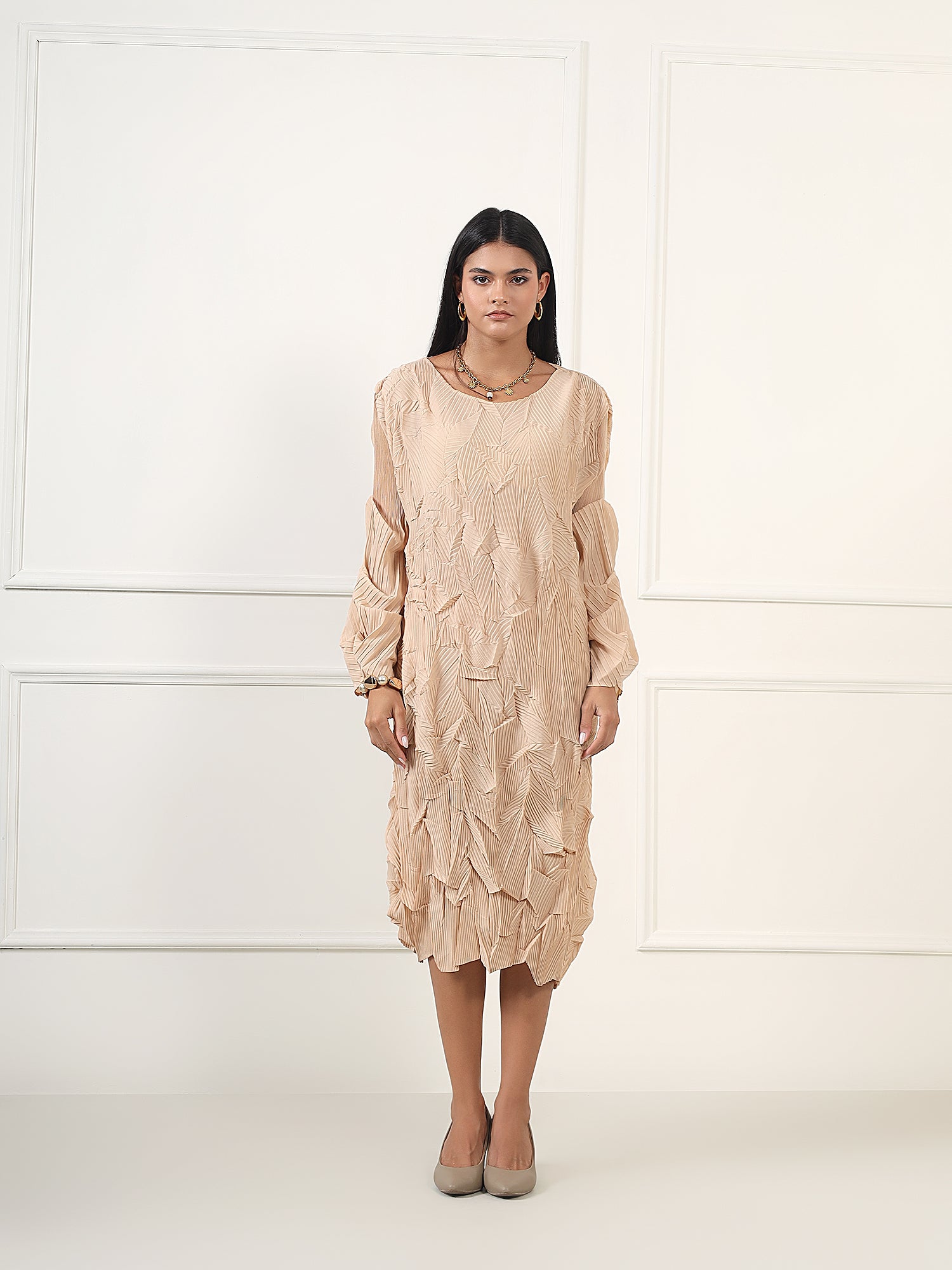 Sabrina Pleated Midi Dress for Women