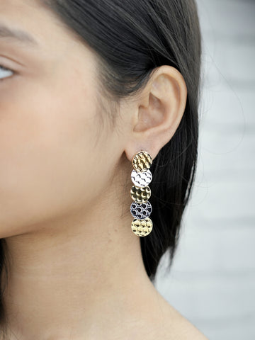 Aurora Tiered Disc Earrings