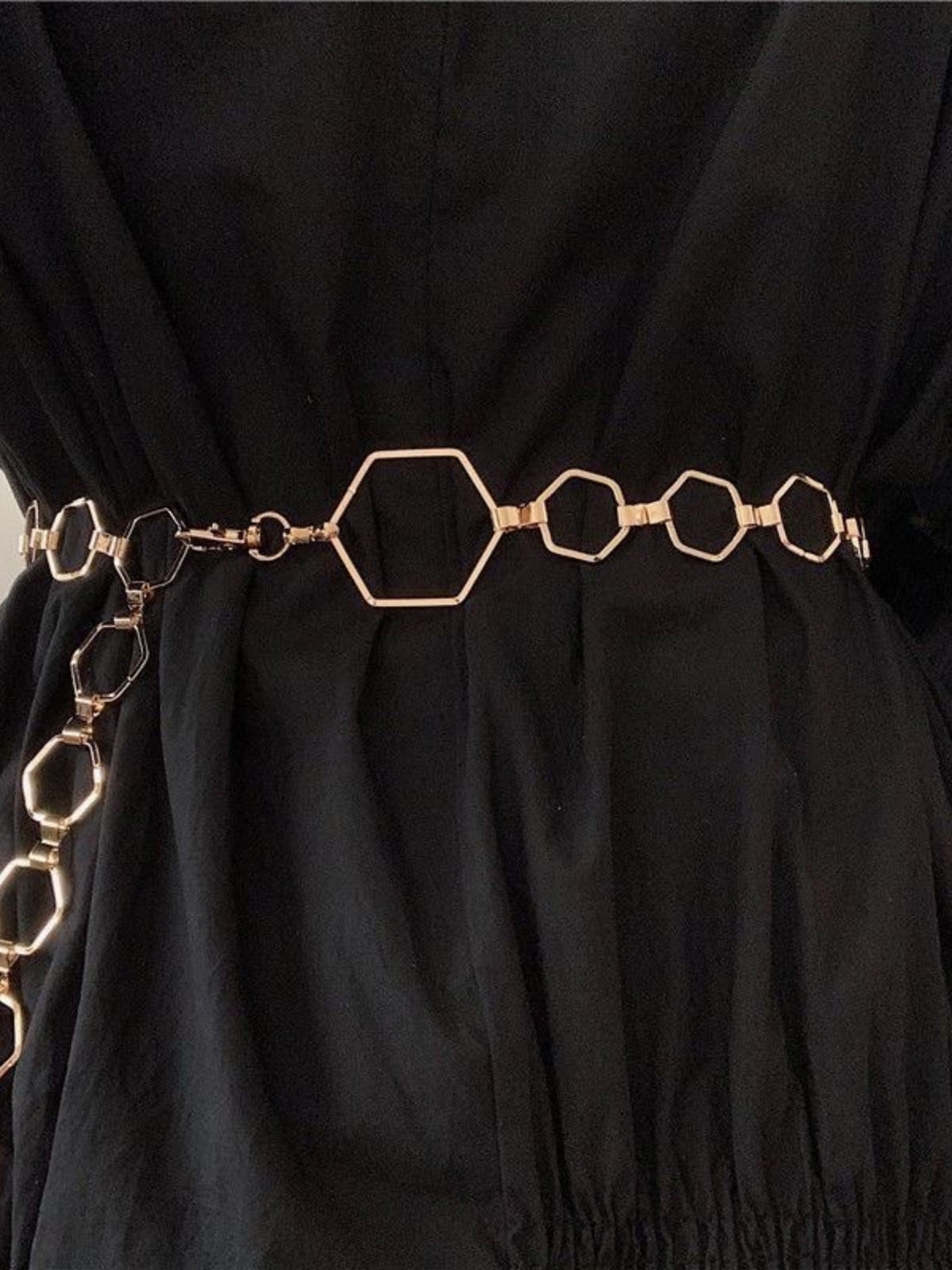 Sophisticated Serenade Belt-Chain Belt Hexagon