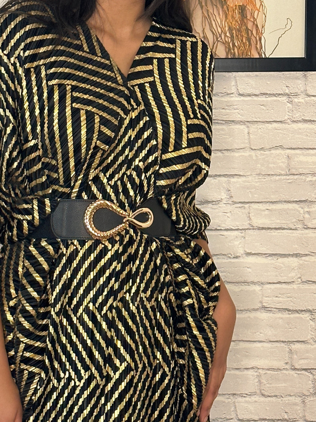 Bold Majesty Belt-Black Belt With Gold/Copper Detailing