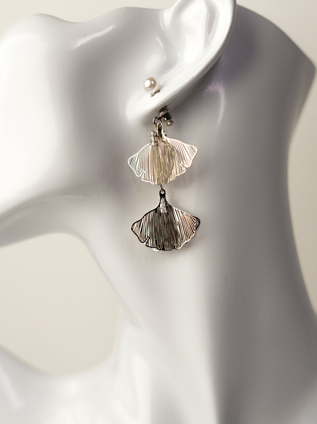 Silver Ginkgo Earrings