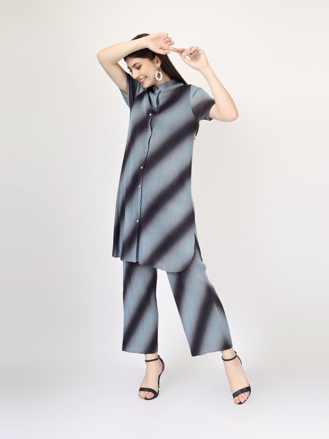Nora Shaded Pleated Co-Ord Set  in Three Colors
