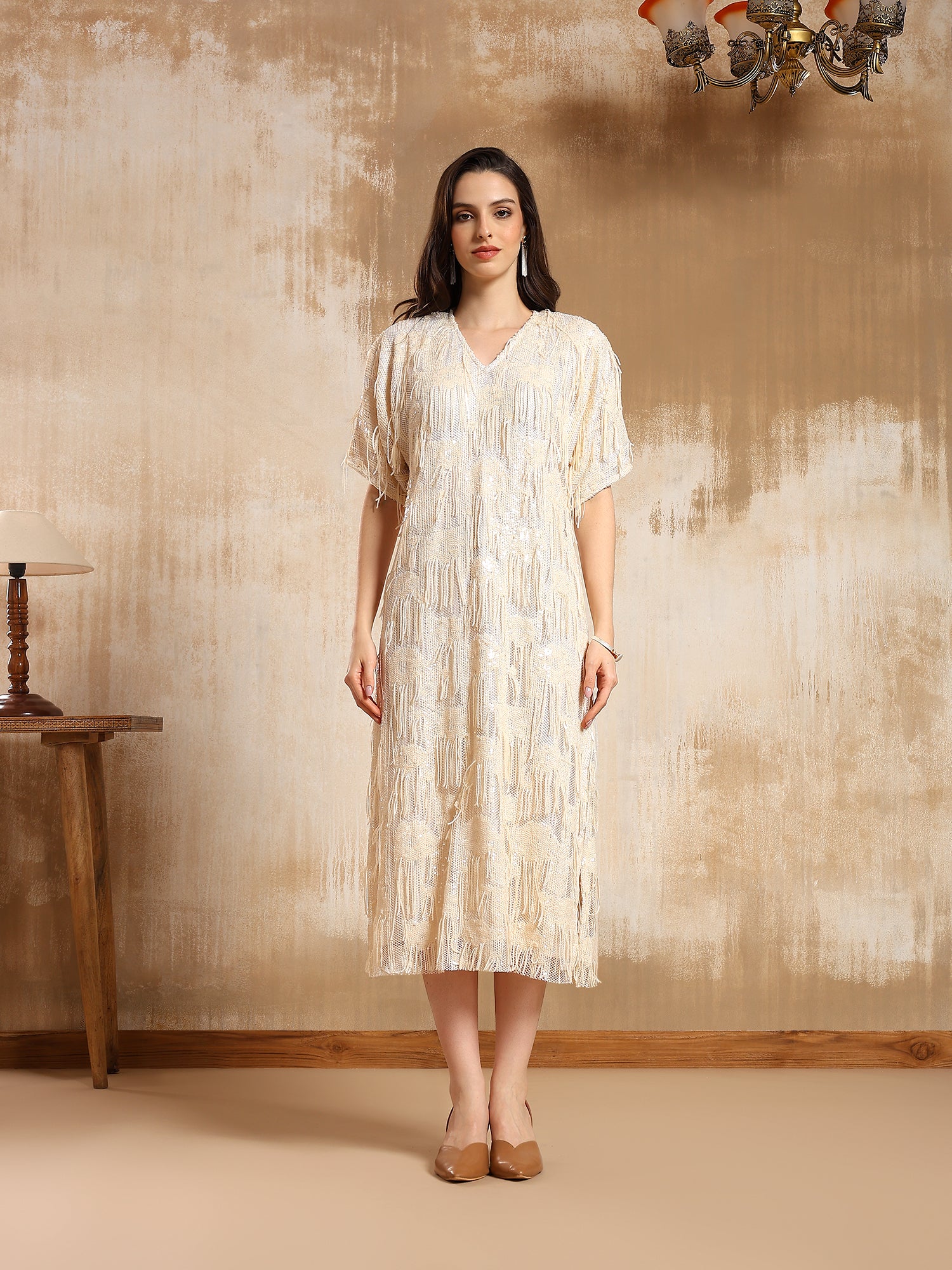 Elen Sequin Fringe Dress