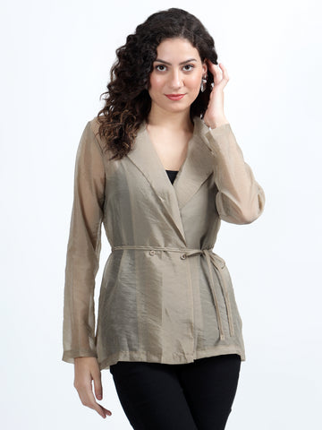 Hannah-Metallic Silk Sheer Top