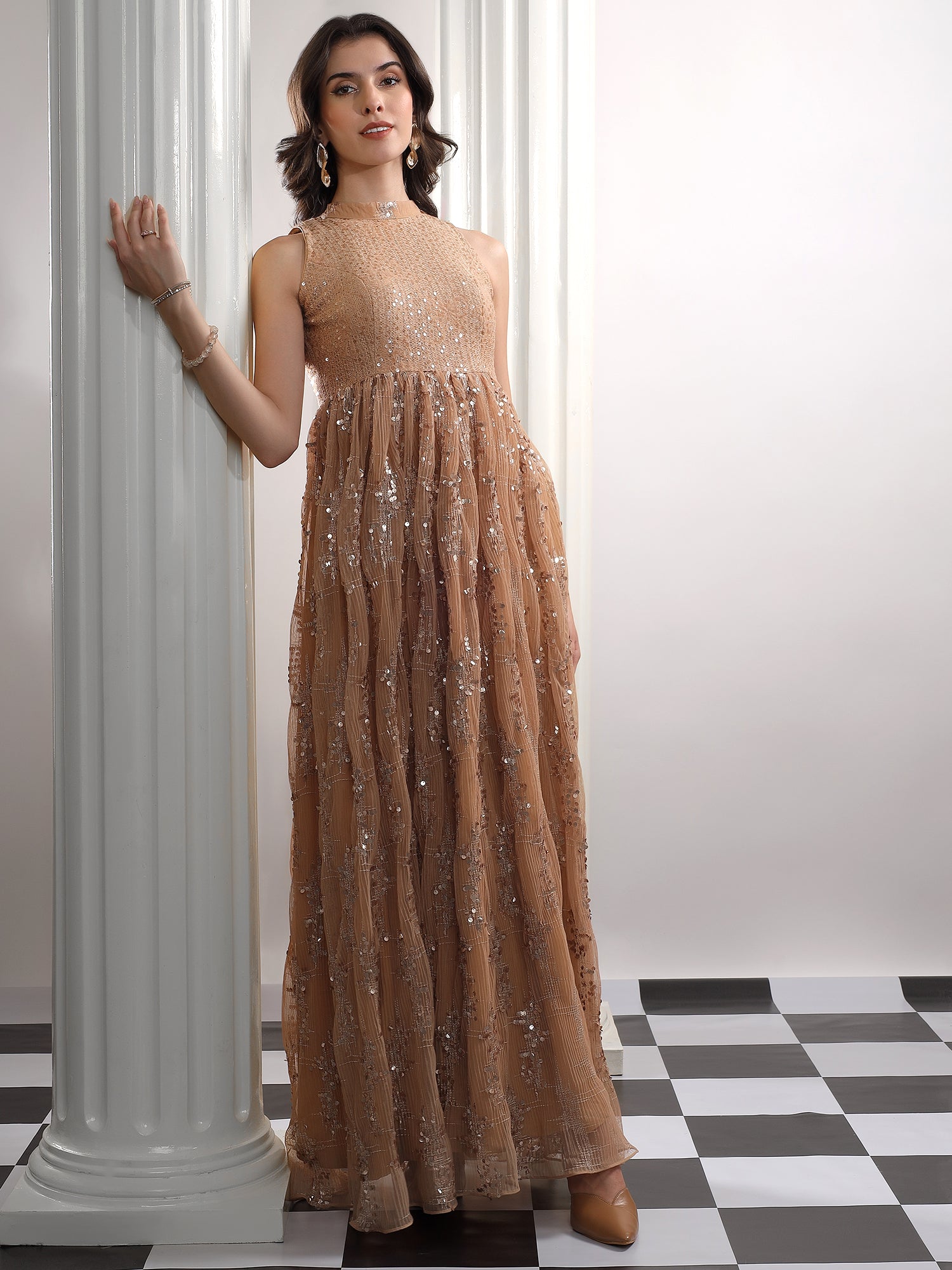 Mocha Glow Dress - Designer Dresses for Women | Onto by Aanchal XXL Mocha Glow Dress - Designer Dresses for Women | Onto by Aanchal XXL