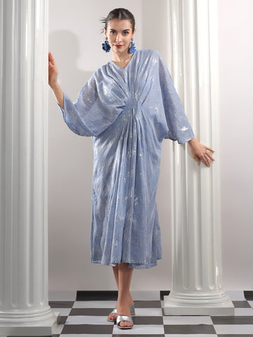 Celeste Drape Dress in Powder Blue