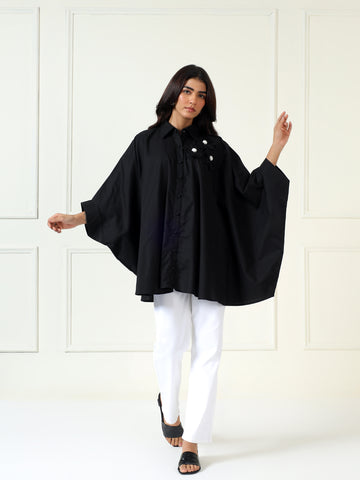 Denim Bloom Shirt In Black