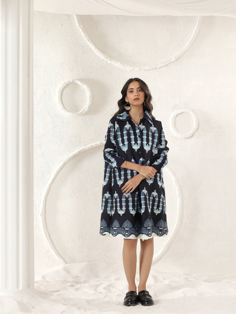 Wave Crest Shirt Dress