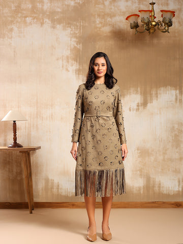 Nova Suede Fringe Dress