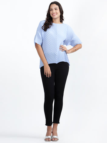 Joely Monochrome Pleated Top
