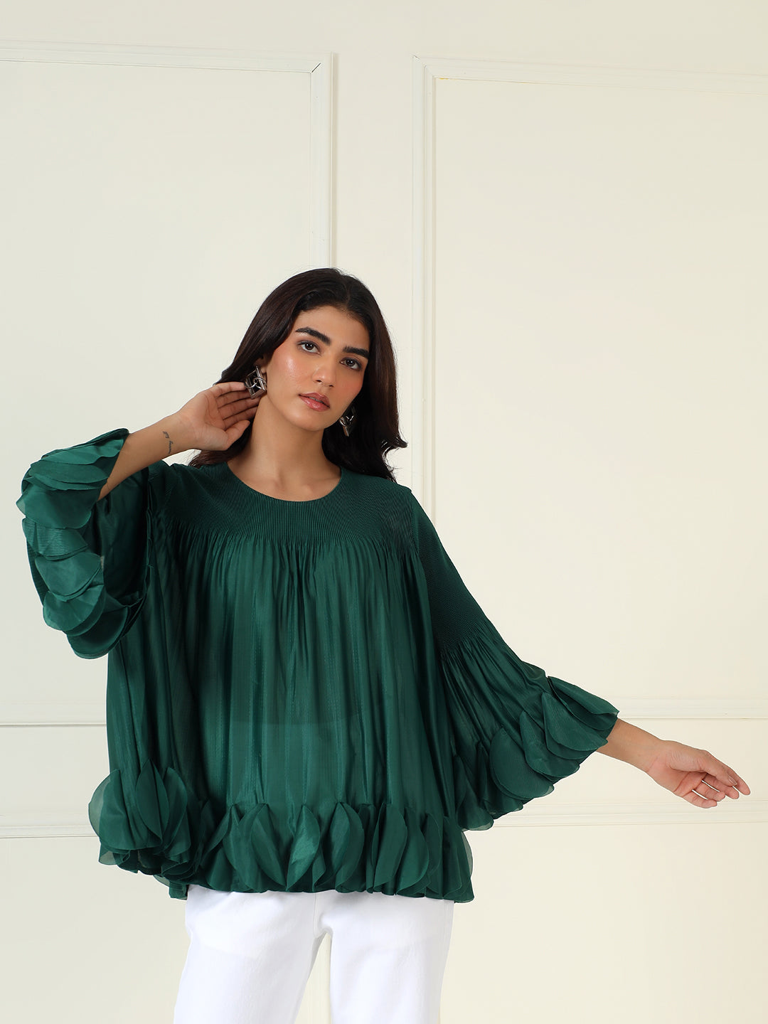 Riva Top In Emerald Green