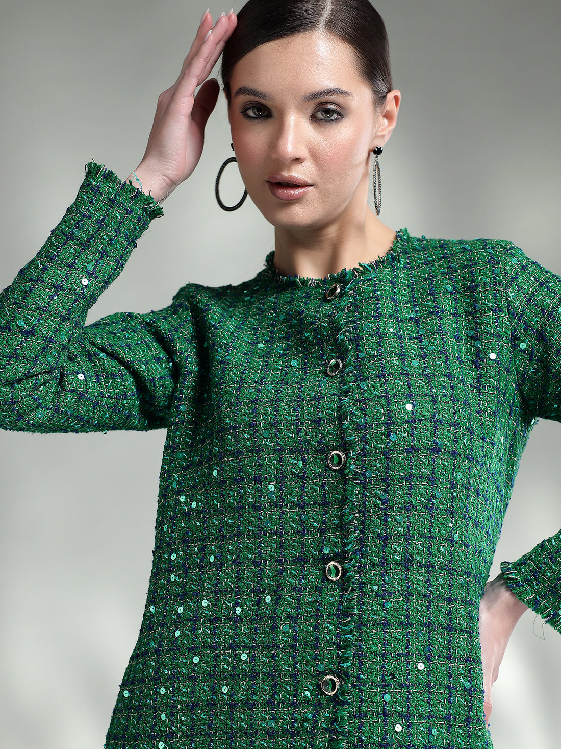 Green tweed Dress