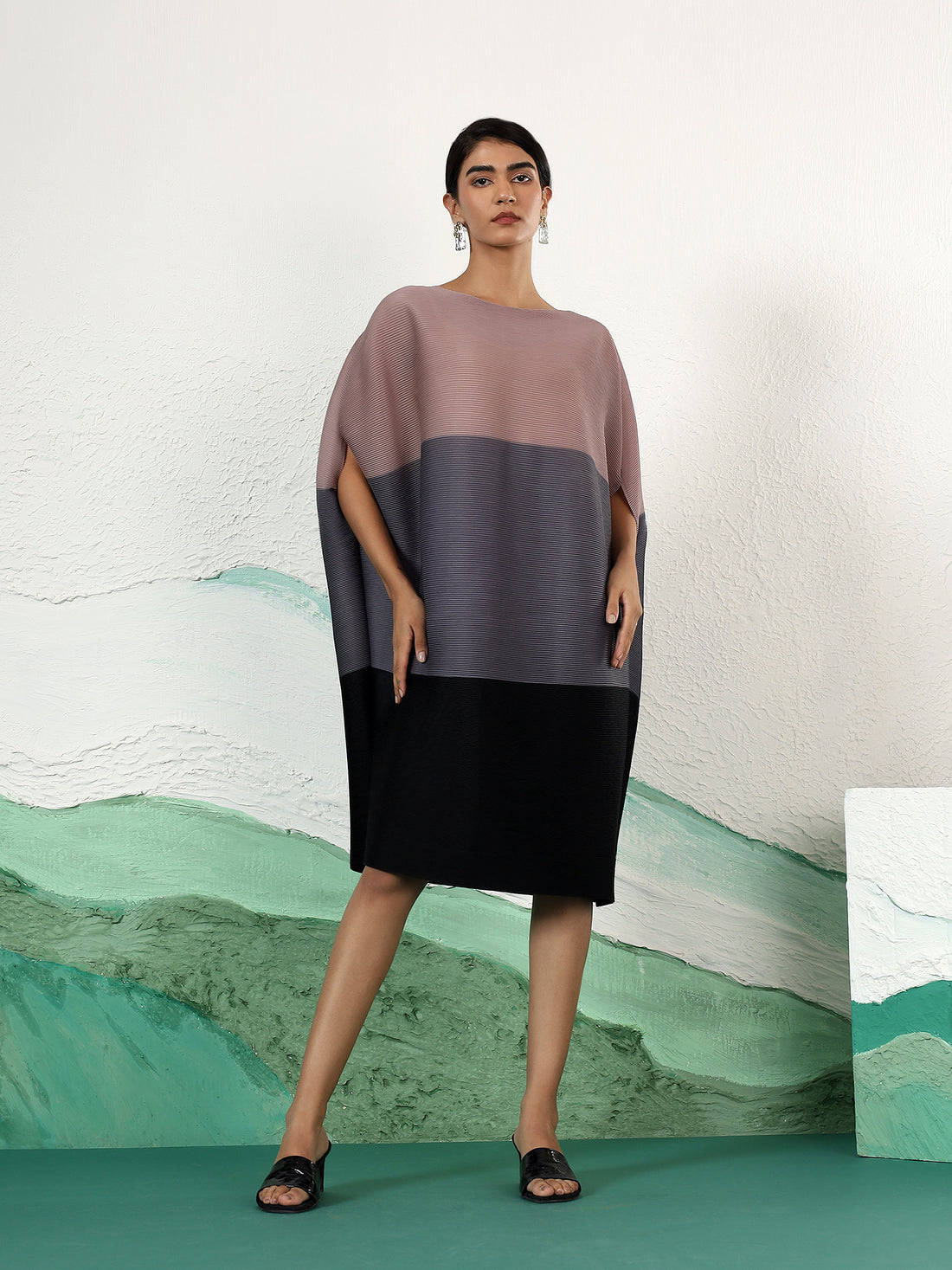 Eterna Colorblock Kaftan Dress