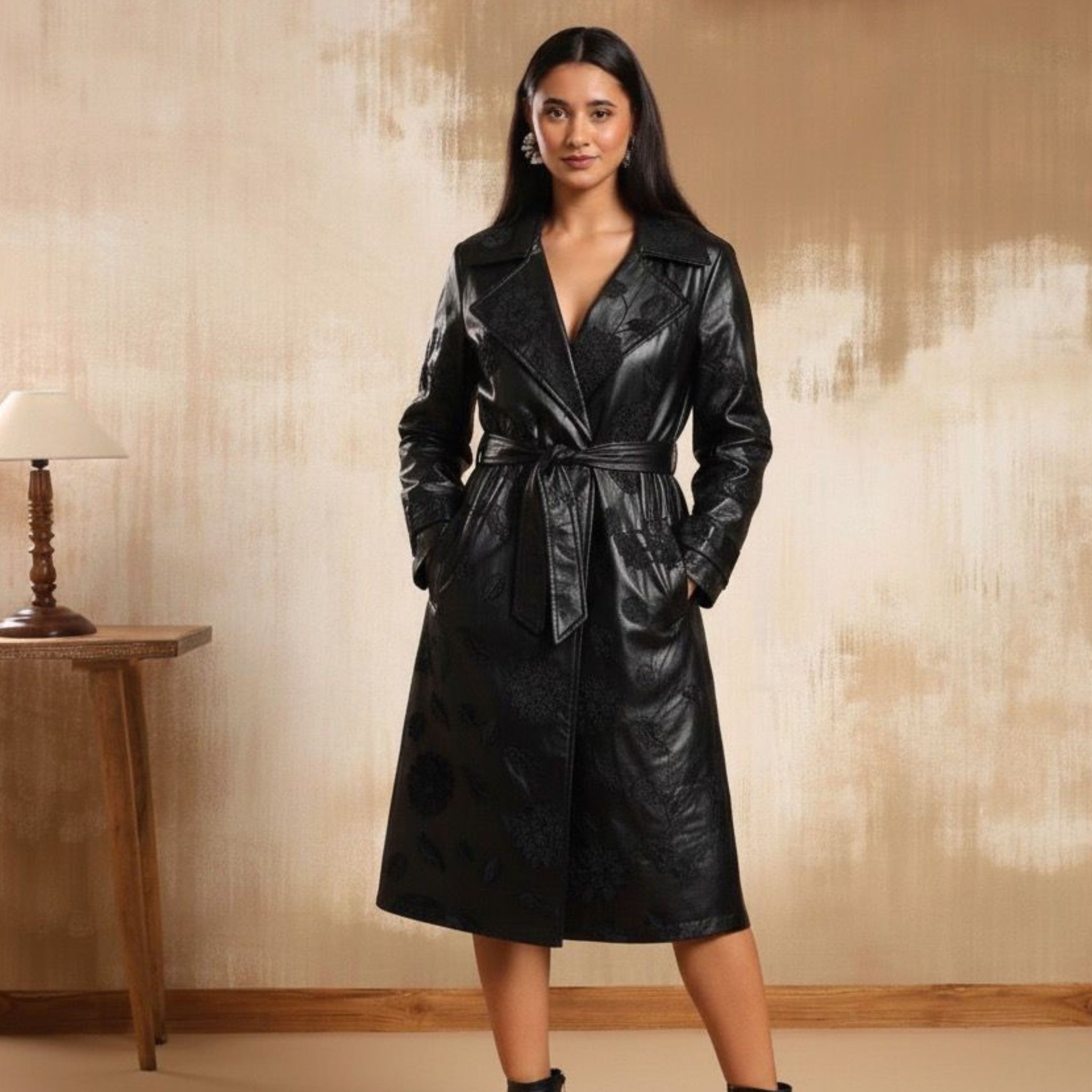Lunera Leather Longline Coat
