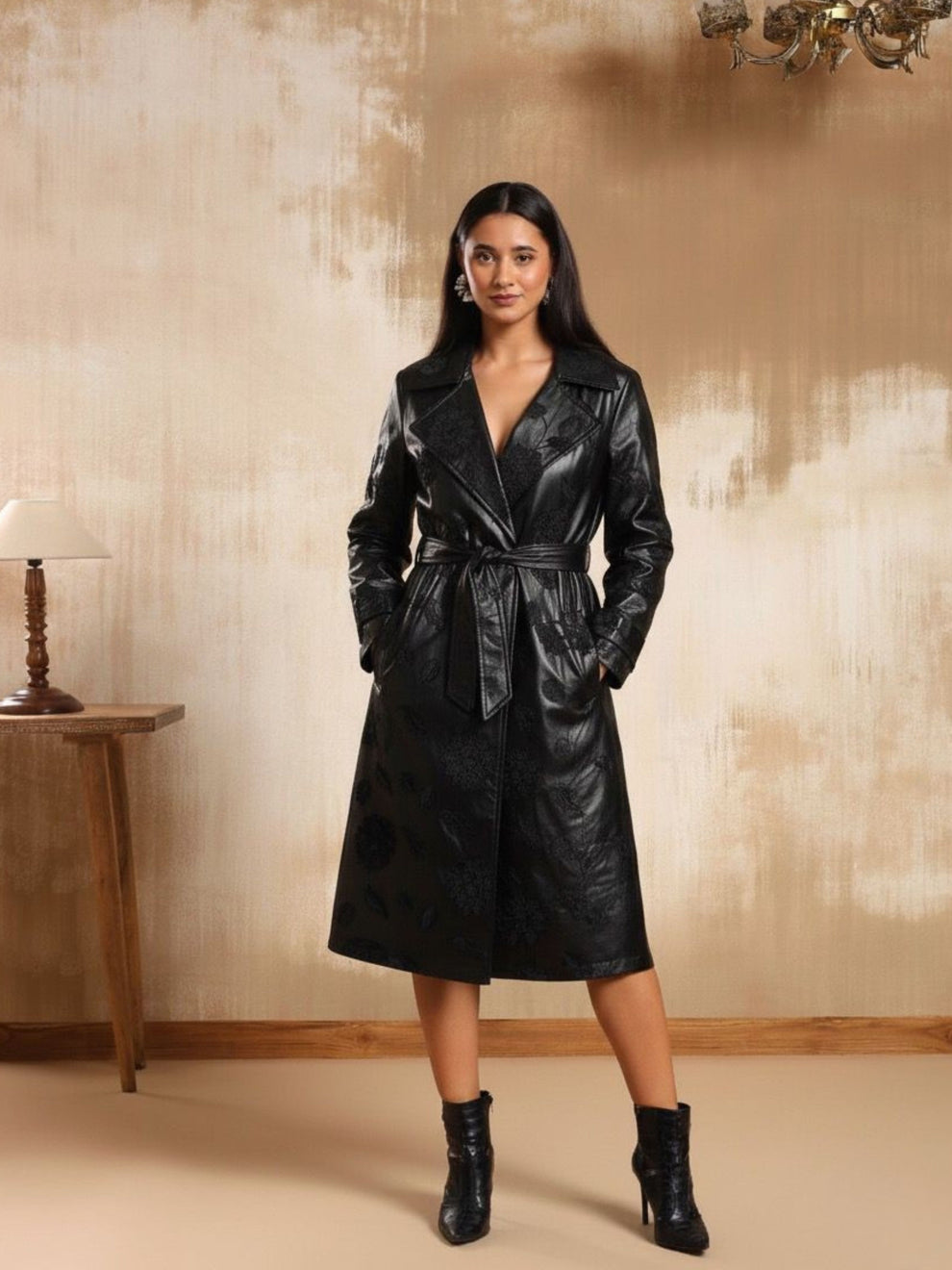 Lunera Leather Longline Coat