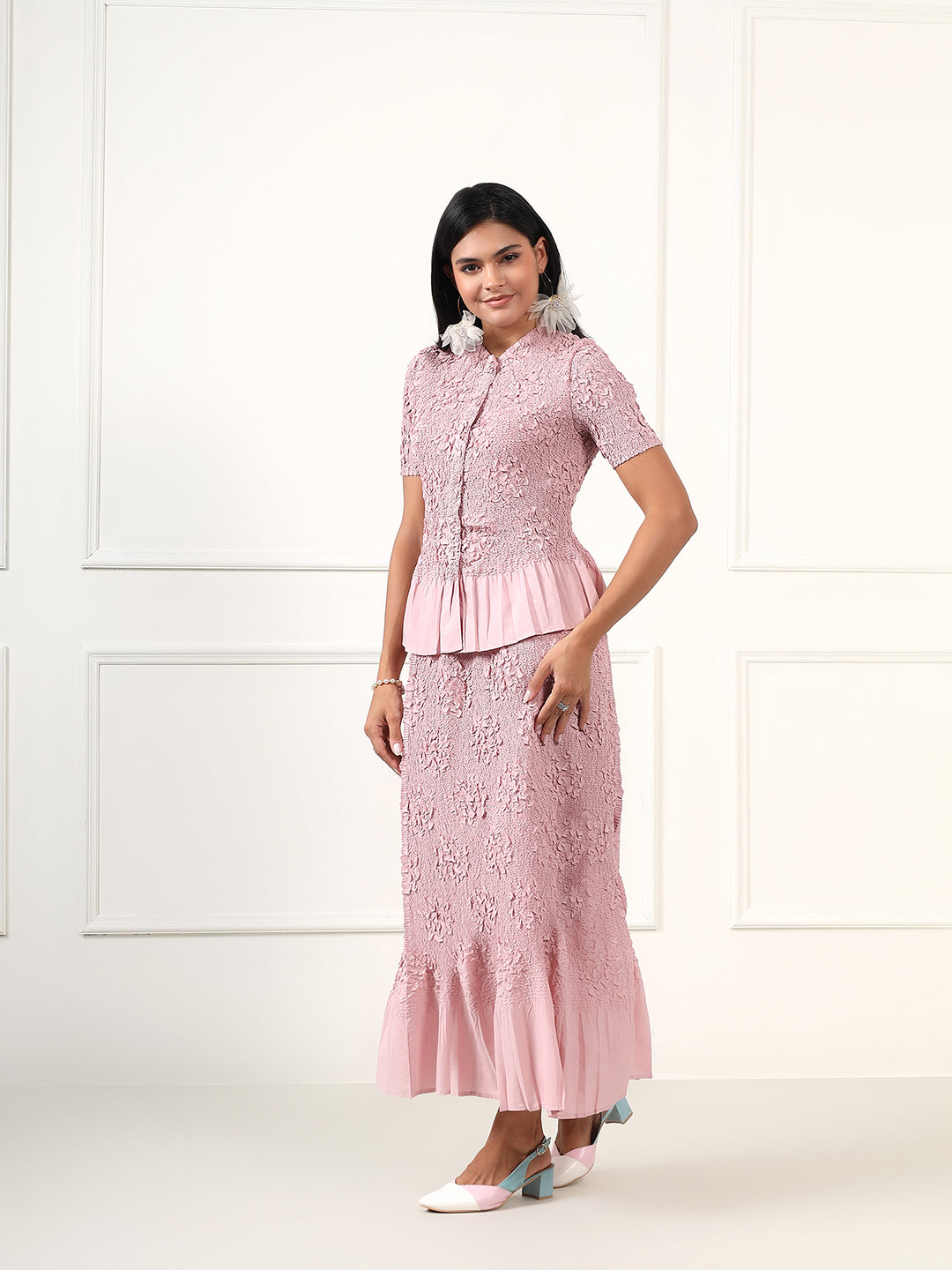 Nelia Pleated Co ord Set