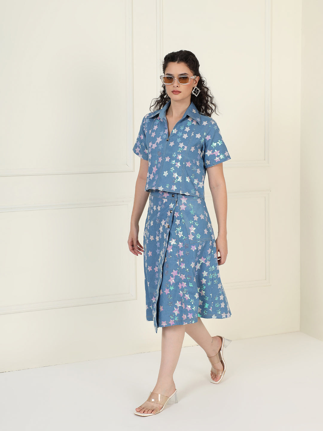 Cosma Denim Skirt Set