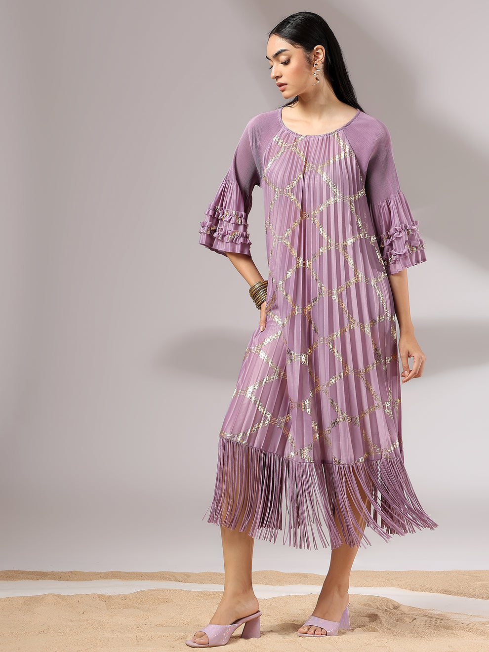 Zaria Metallic Dress