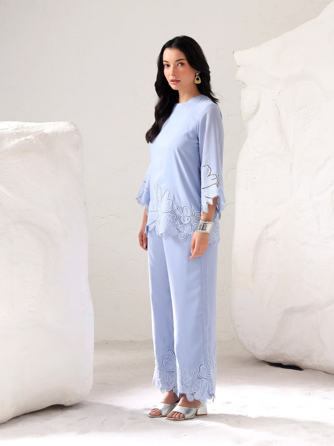 Lunelle Cutwork Flower Co-ord Set