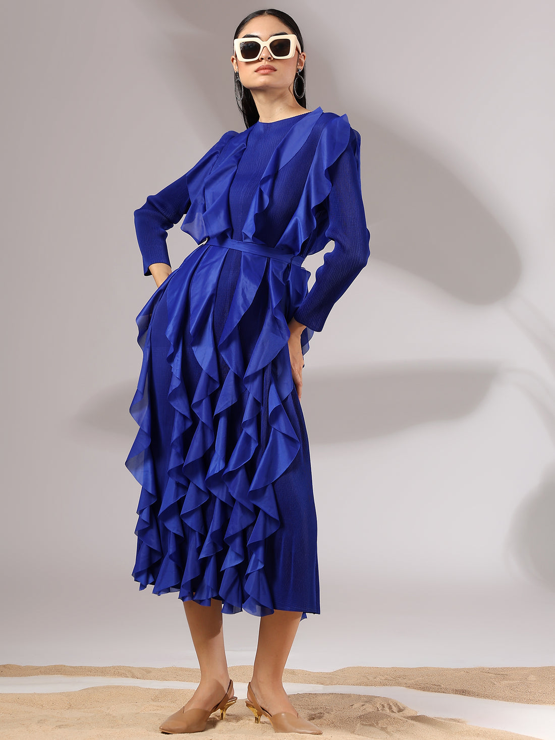 Cascade Ruffle Dress
