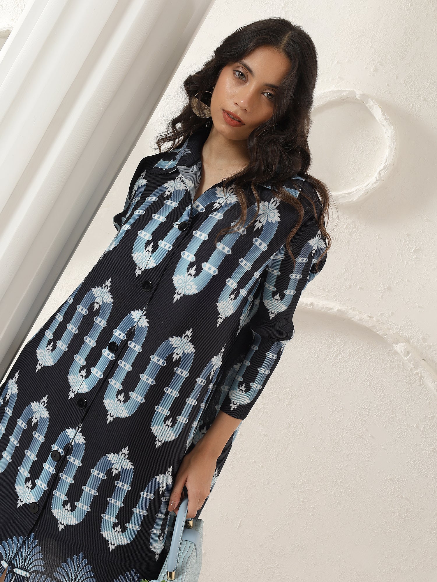 Wave Crest Shirt Dress
