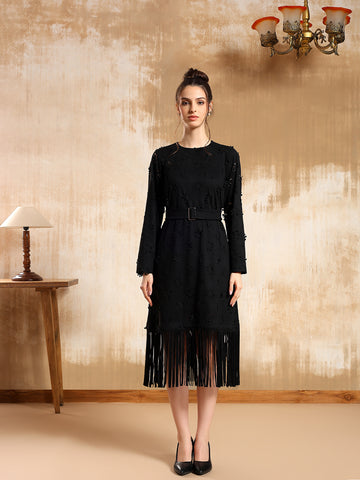 Nova Suede Fringe Dress
