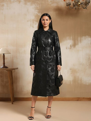 Nexa Leather Longline Coat