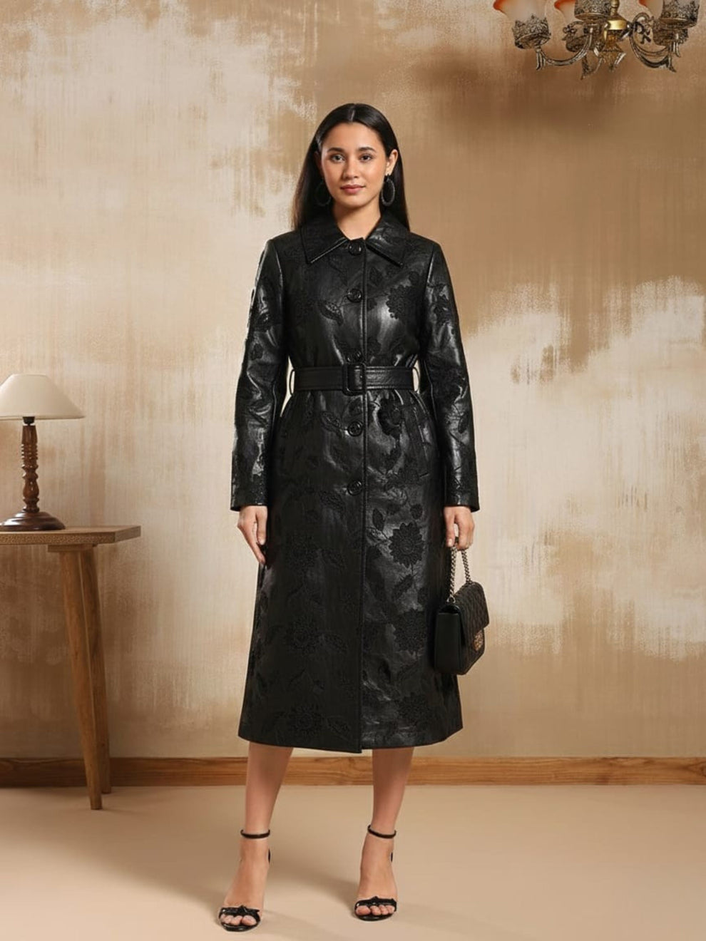 Nexa Leather Longline Coat