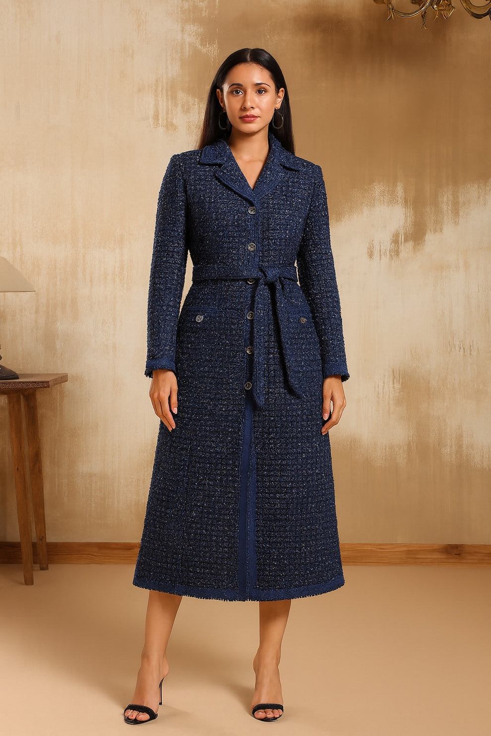 Aster Tweed Longline Coat