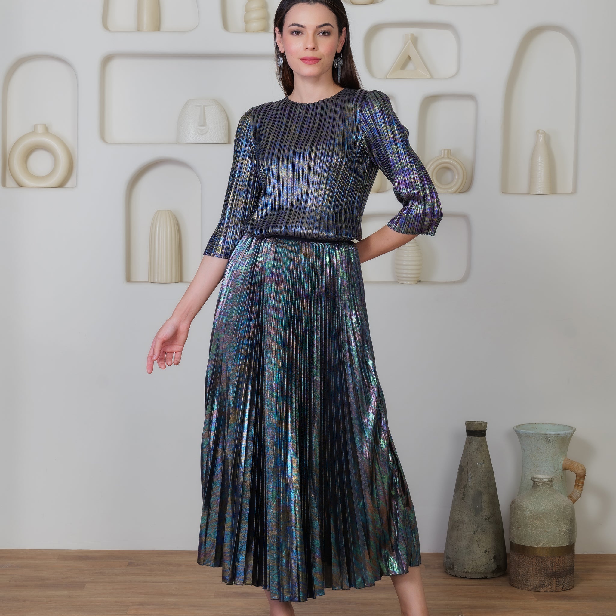 Mirage Metallic Skirt Set