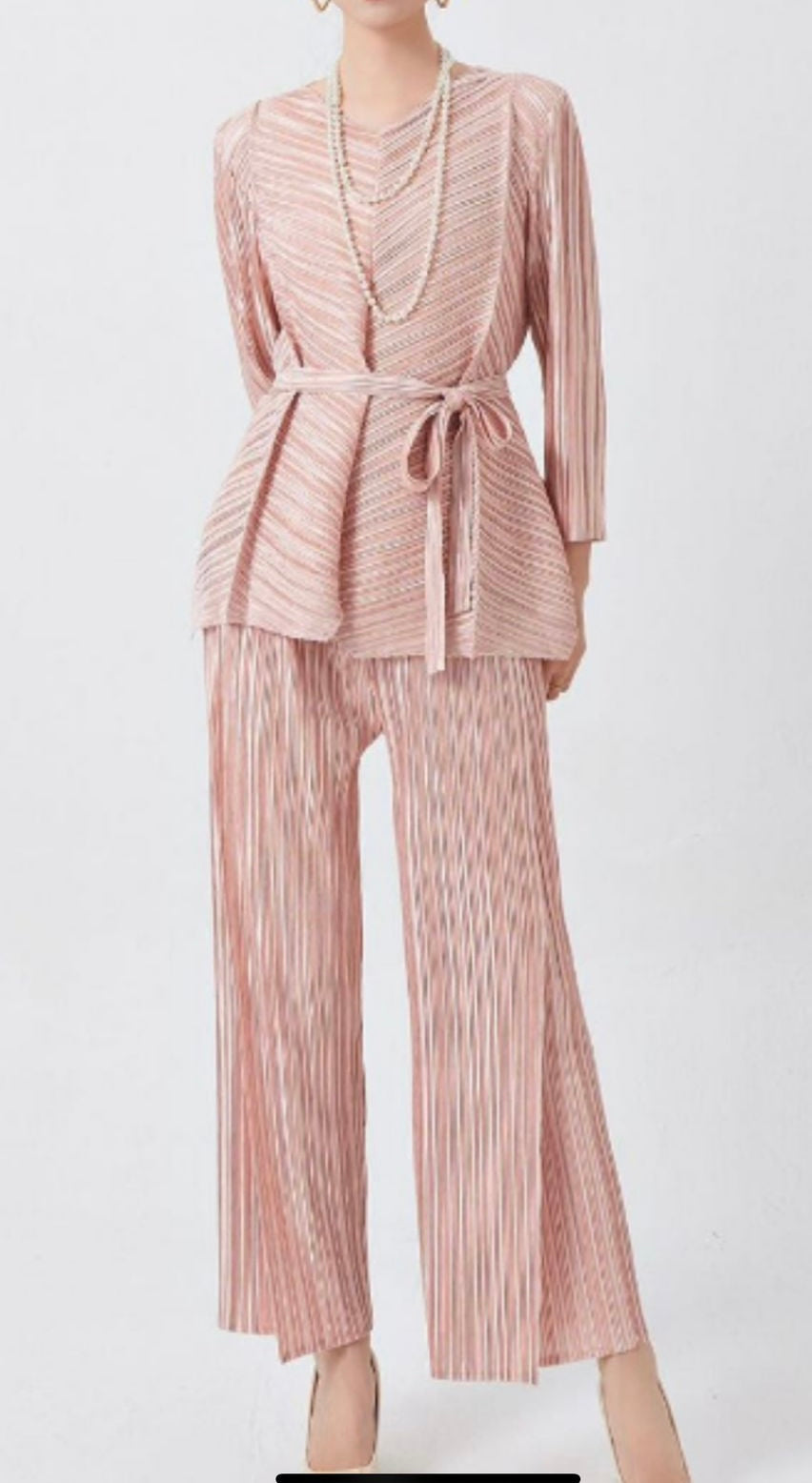 Metallic Pleated Co-ord Set