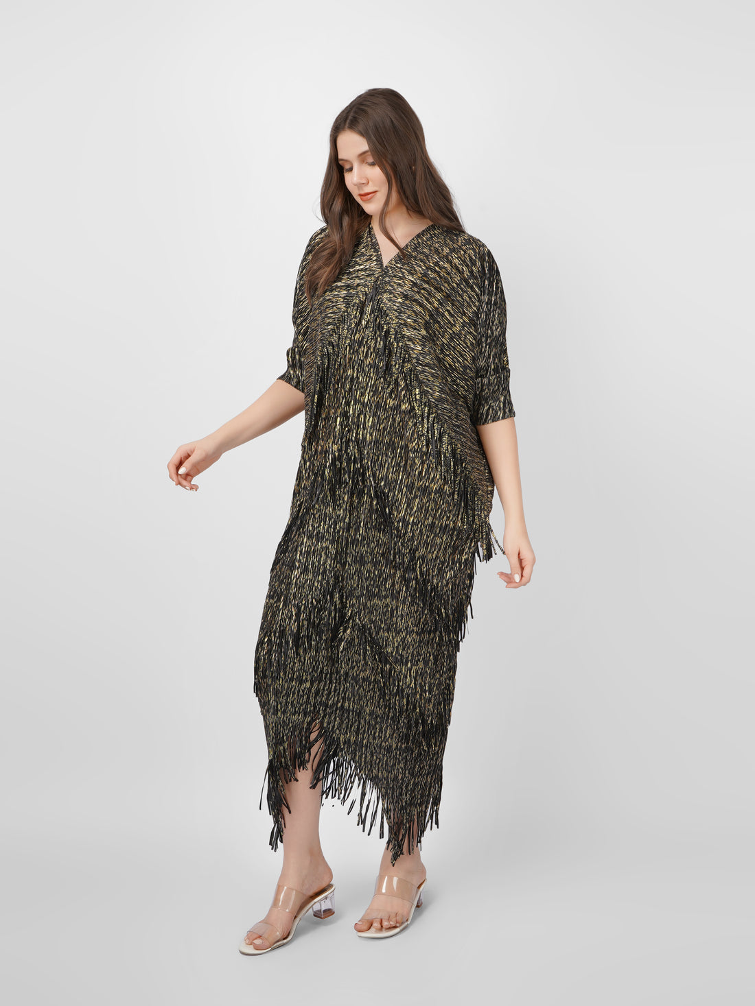 Metallic Fringe Alia Dress