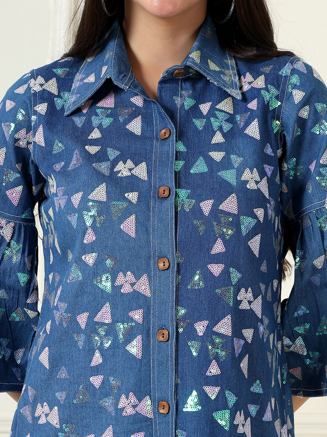 Shimmerwave Denim Shirt