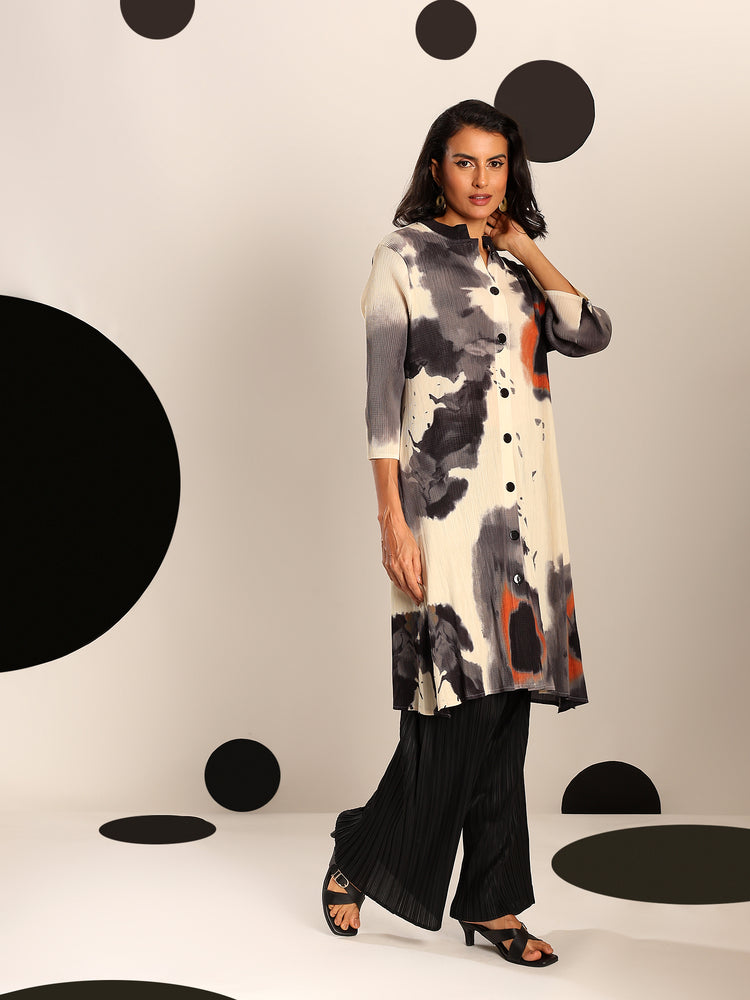 Pleated Bloom Dress
