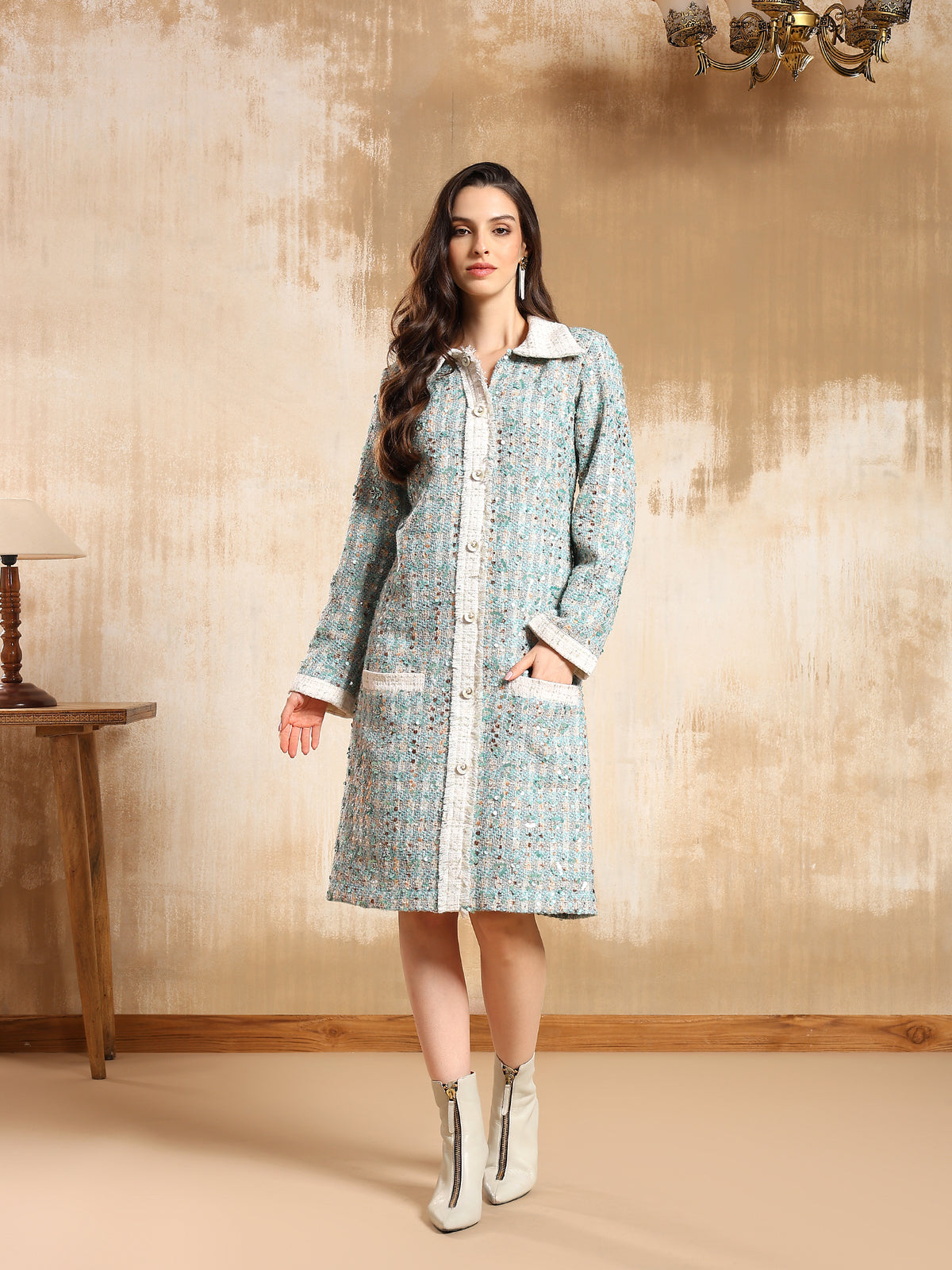 Shop Celene Tweed Sequin Dress for Women | Onto By Aanchal