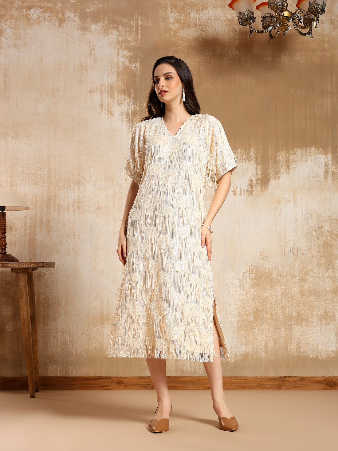 Elen Sequin Fringe Dress