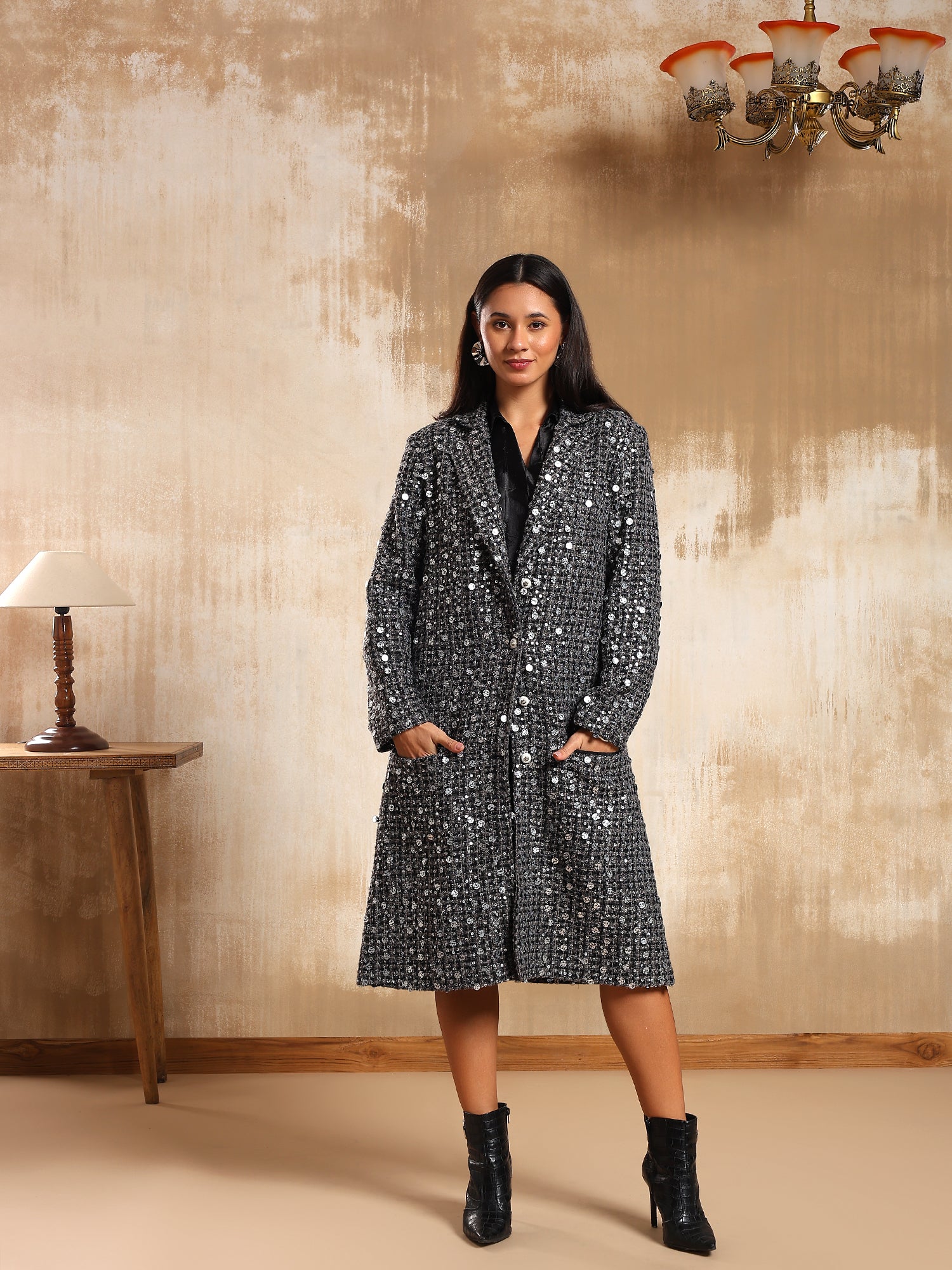 Blair Silver Tweed Coat