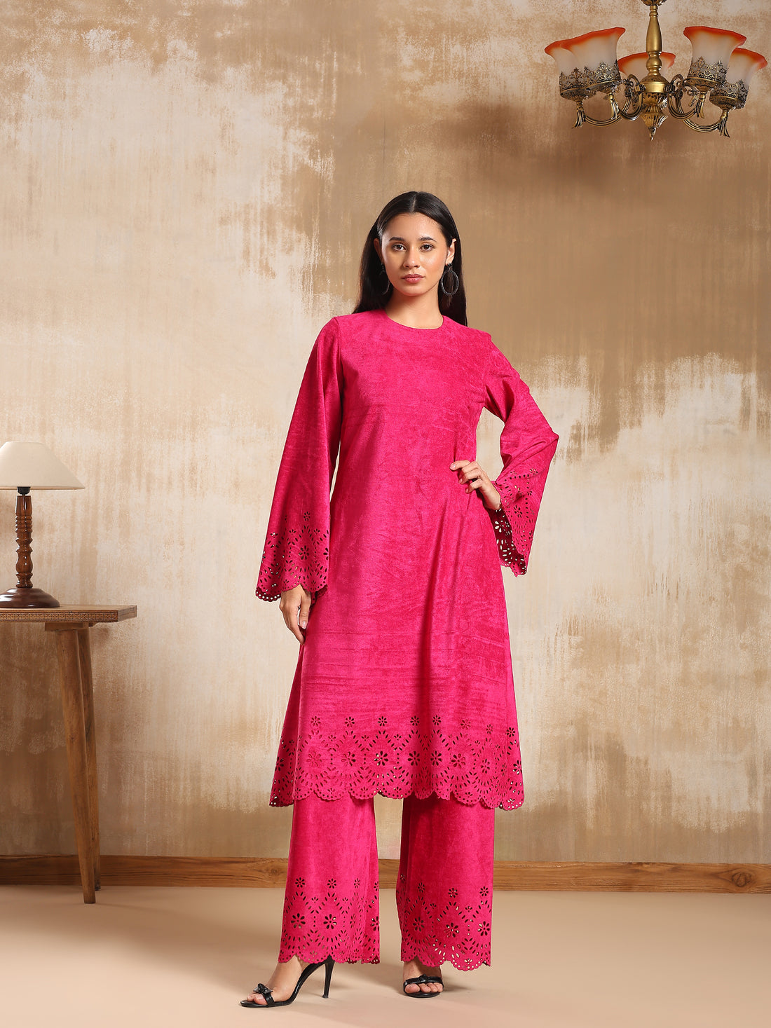 Marin Suede Cutwork Co ord