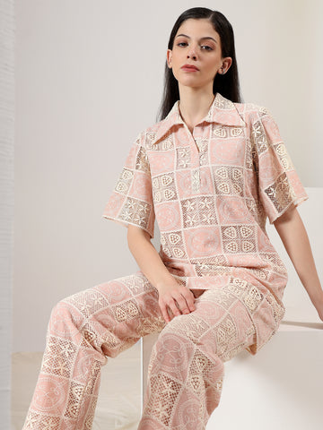 Blush Mosaic – Embroidered Co-Ord Set