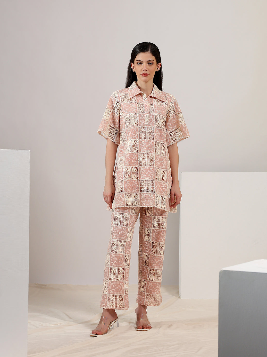 Blush Mosaic – Embroidered Co-Ord Set