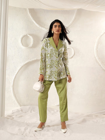 Matcha Bloom Blazer Set