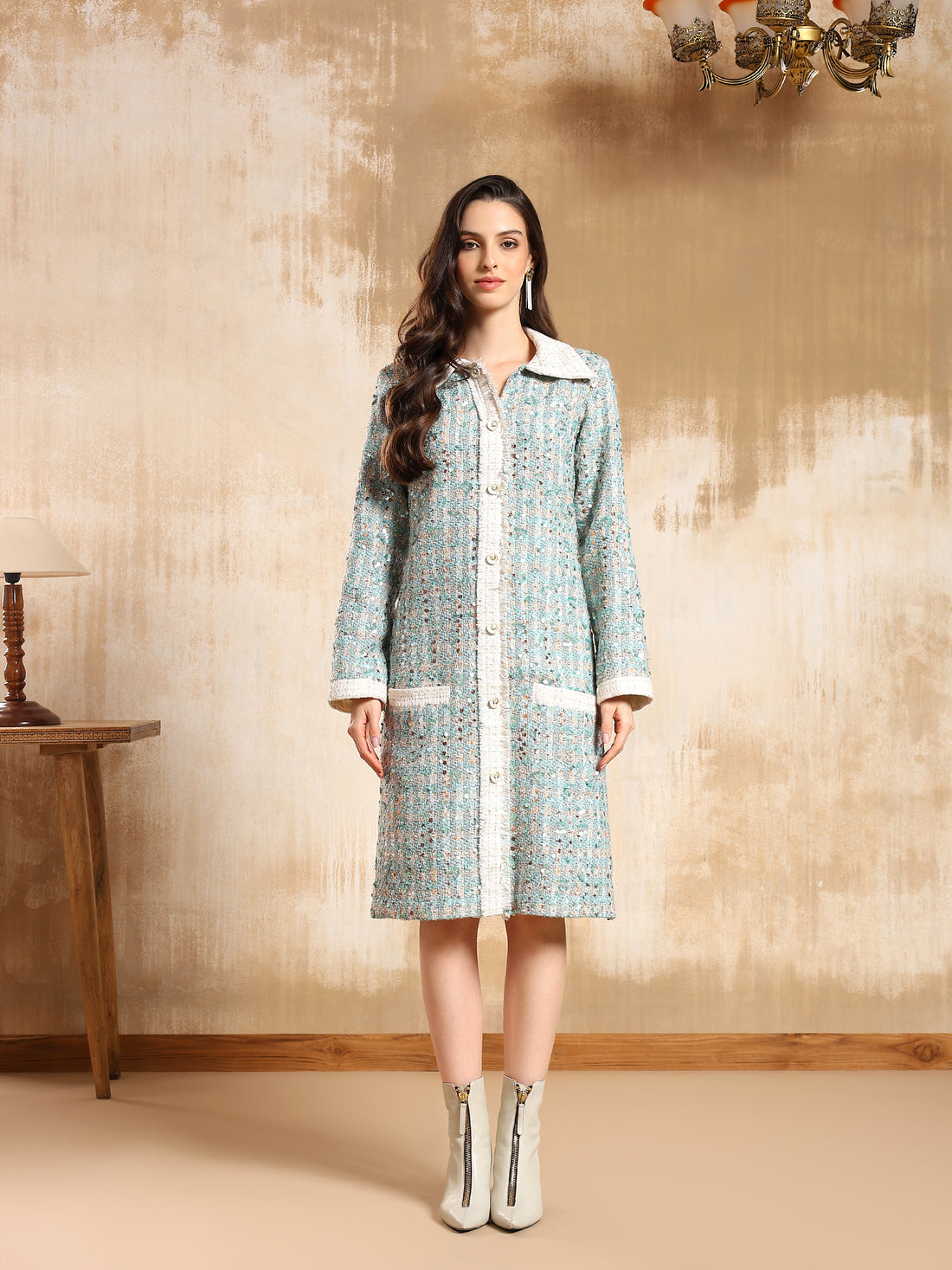 Celene Tweed Sequin Dress