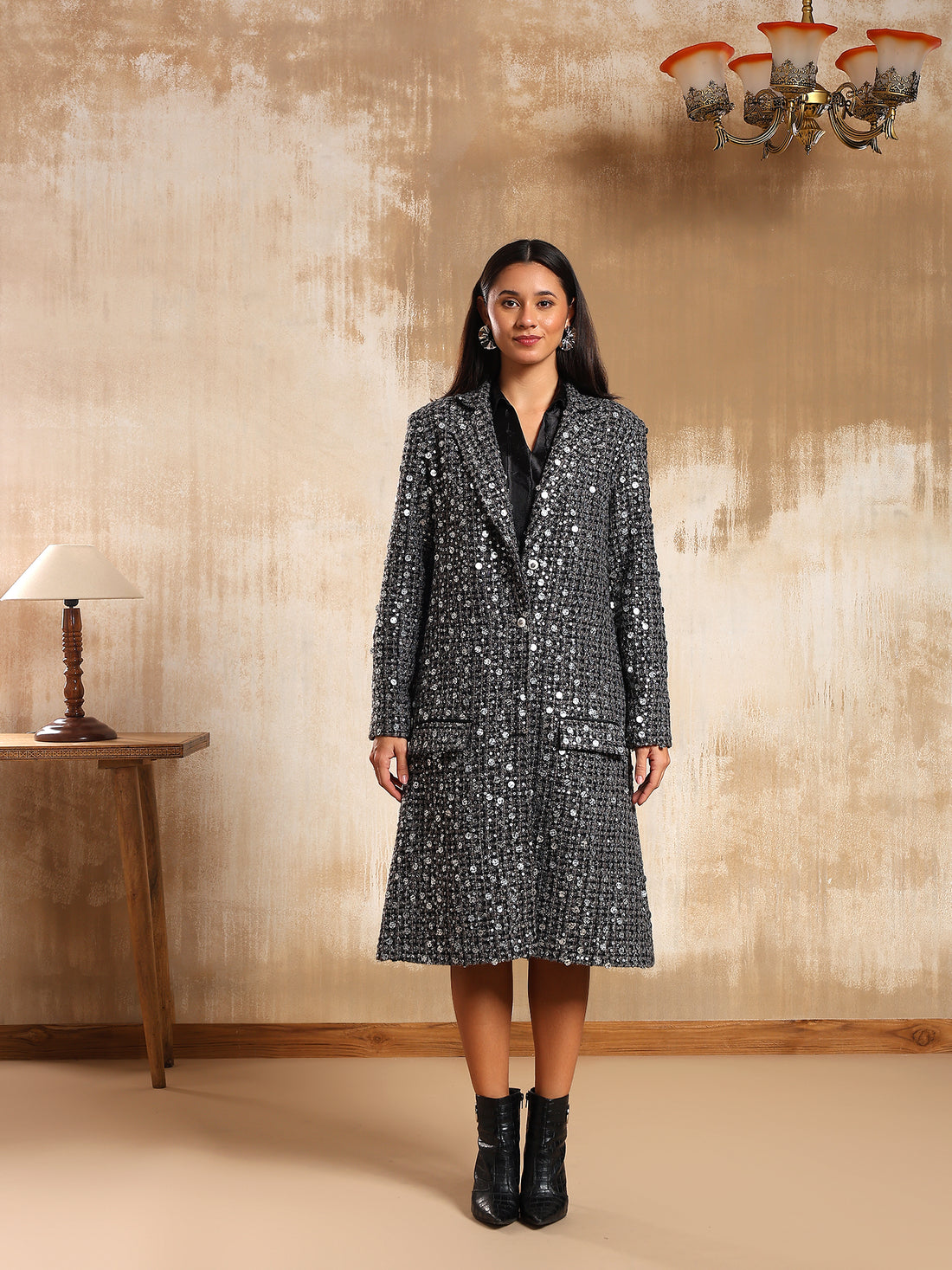 Blair Silver Tweed Coat