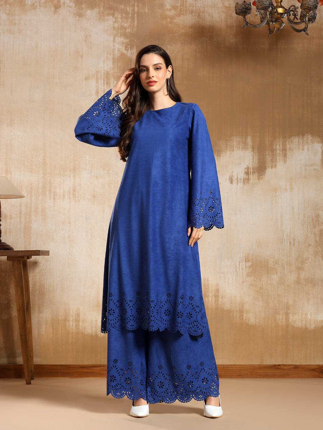 Marin Suede Cutwork Co ord