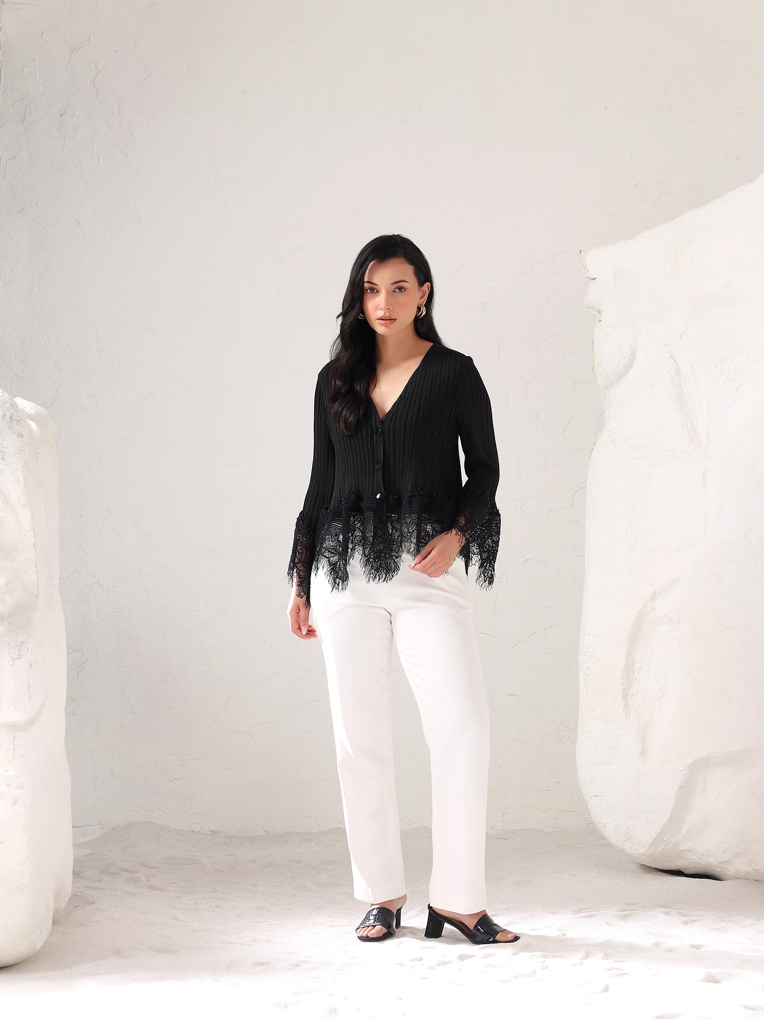 Evarielle Pleated Top