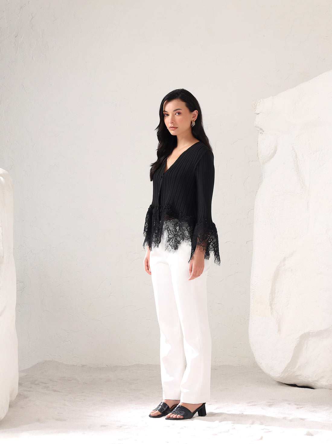 Evarielle Pleated Top