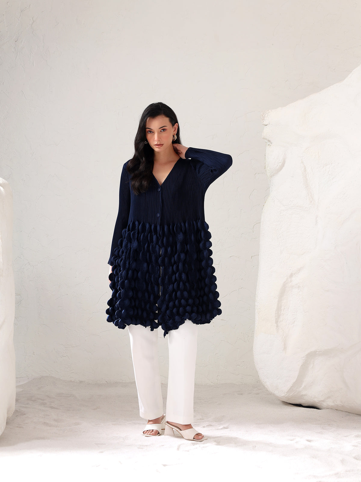 Zoh Riah Zoriah Pleated Top